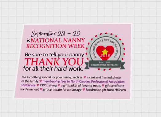 National Nanny Recognition Week Postcard (2018)